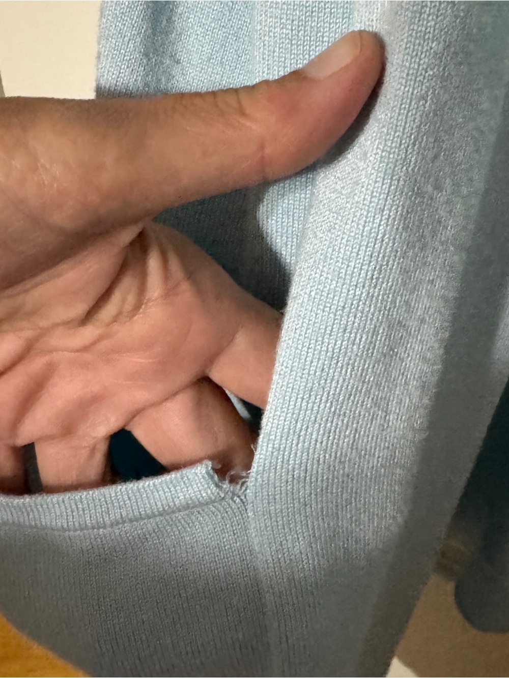 JM Collection Light Blue Open-Front Cardigan with Pockets - Picture 3 of 4